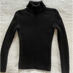 Black, GAP ribbed turtle sweater, 100% cotton